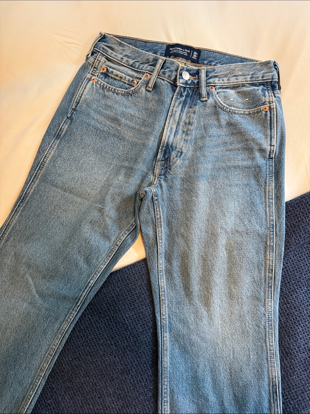 Abercrombie & Fitch Light Blue Straight-Leg Men’s Jeans